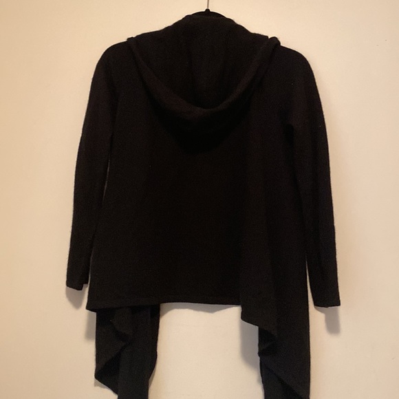 Magaschoni Cashmere black hooded cardigan sweater - Picture 3 of 3